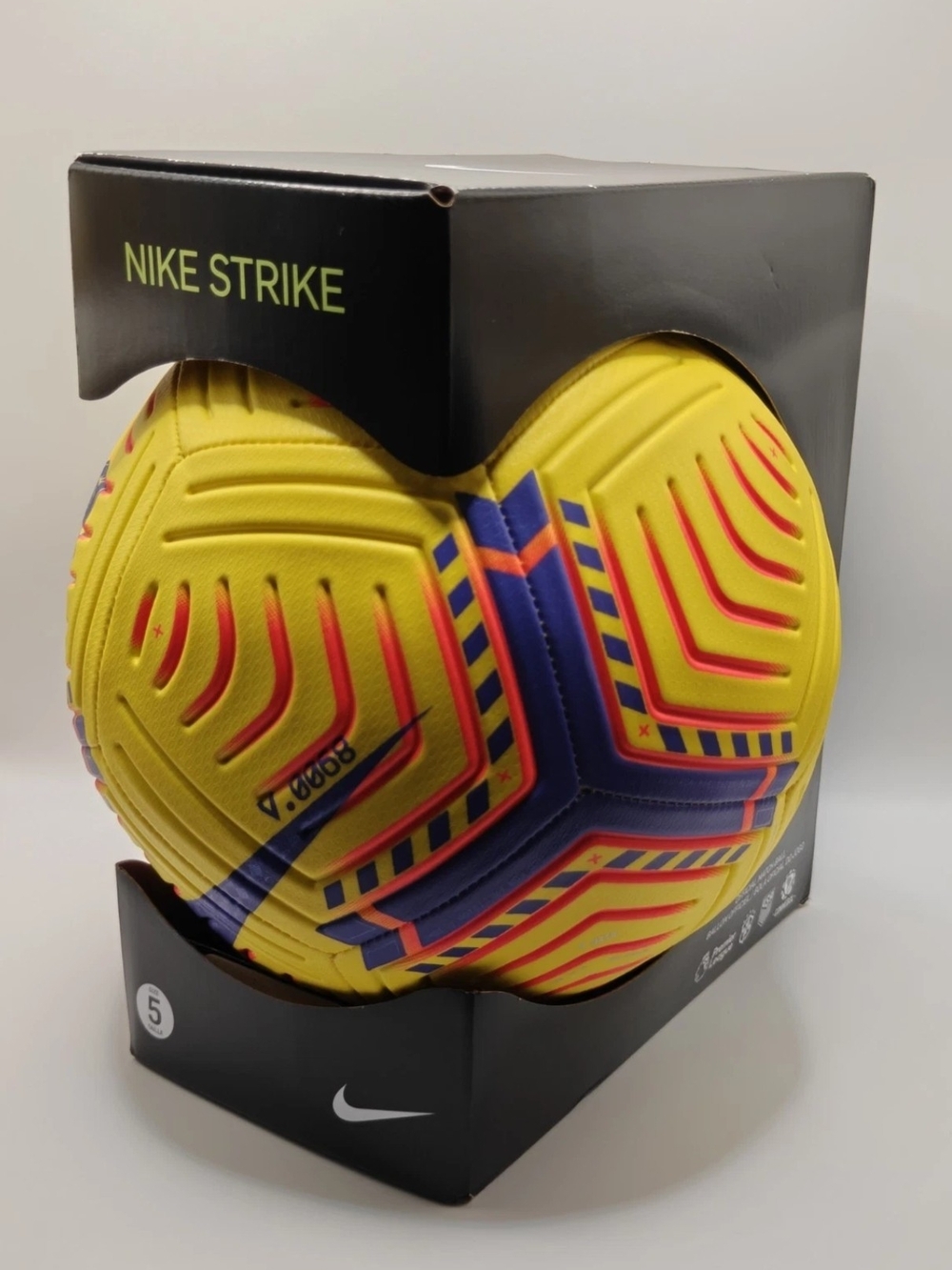 Nike Premier League Strike Soccer Ball Size 5 Yellow/Crimson/Purple CQ7150-710